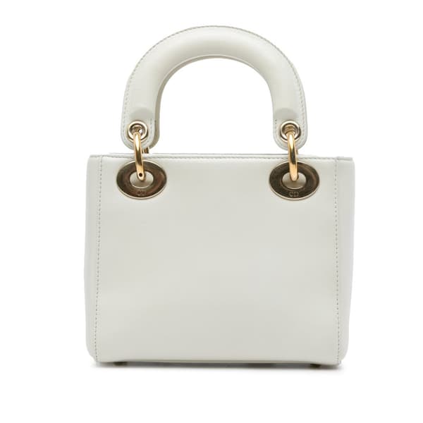 Pre-owned Dior Niki De Saint Phalle Mini Calfskin Dioramour Lady Dior White