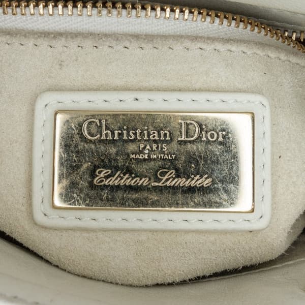 Pre-owned Dior Niki De Saint Phalle Mini Calfskin Dioramour Lady Dior White