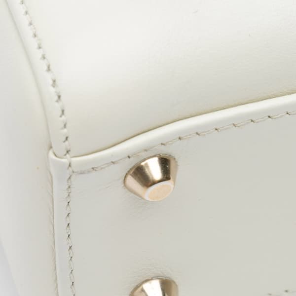 Pre-owned Dior Niki De Saint Phalle Mini Calfskin Dioramour Lady Dior White