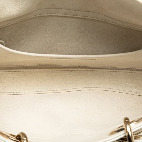 Pre-owned Dior Medium Lambskin Cannage Lady D Joy White