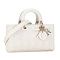 Miniatyrbilde 2 av 10: Pre-owned Dior Medium Lambskin Cannage Lady D Joy White