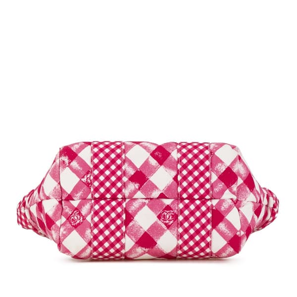 Pre-owned Chanel Canvas Gingham Handbag Pink