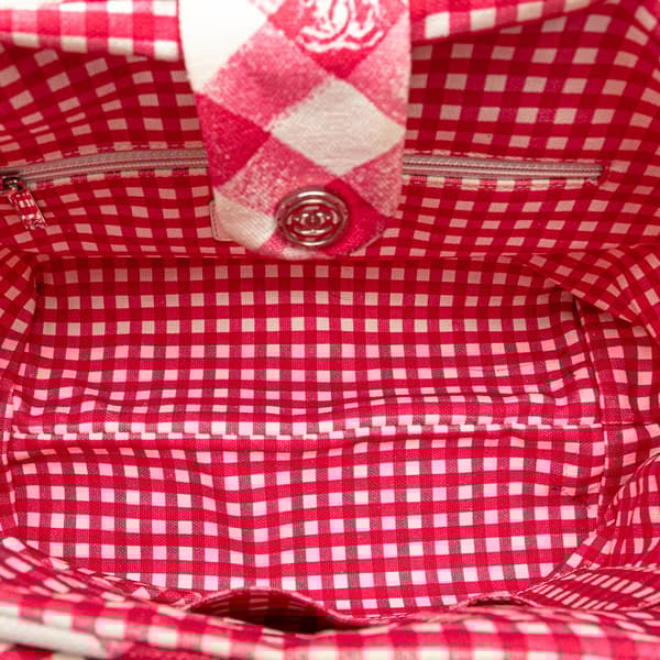 Pre-owned Chanel Canvas Gingham Handbag Pink