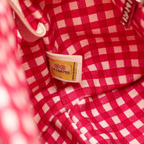 Pre-owned Chanel Canvas Gingham Handbag Pink