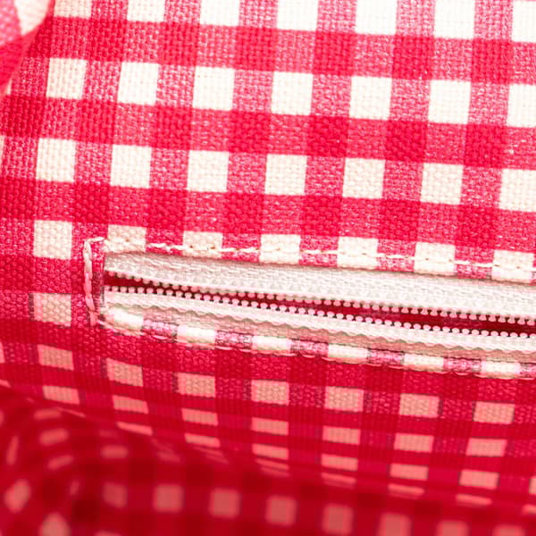 Pre-owned Chanel Canvas Gingham Handbag Pink