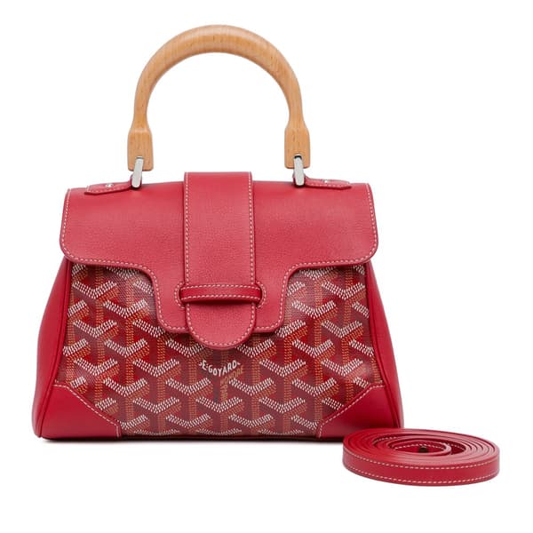 Pre-owned Goyard Mini Goyardine Saigon Souple Red