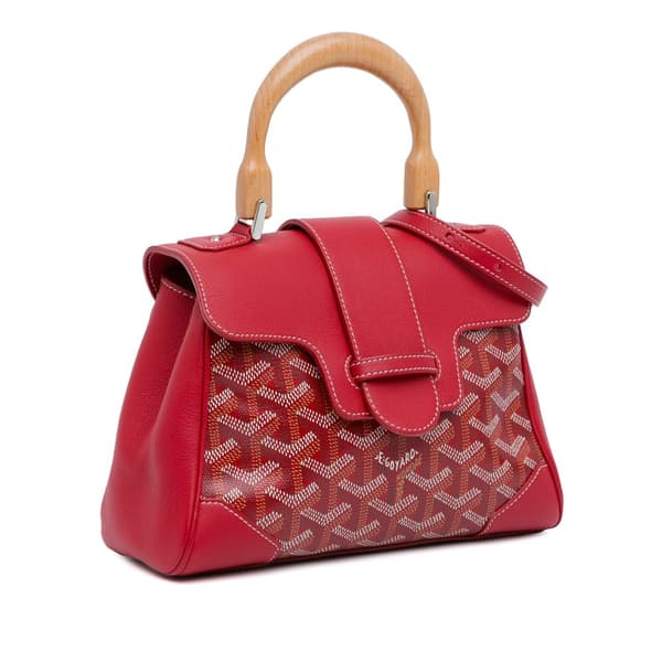 Pre-owned Goyard Mini Goyardine Saigon Souple Red