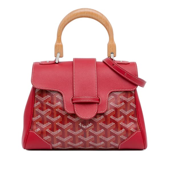 Pre-owned Goyard Mini Goyardine Saigon Souple Red