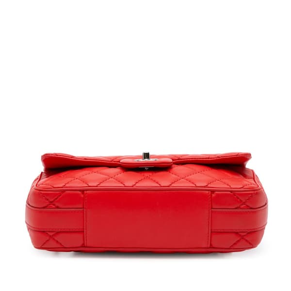 Pre-owned Chanel Medium Easy Carry Flap Satchel Red