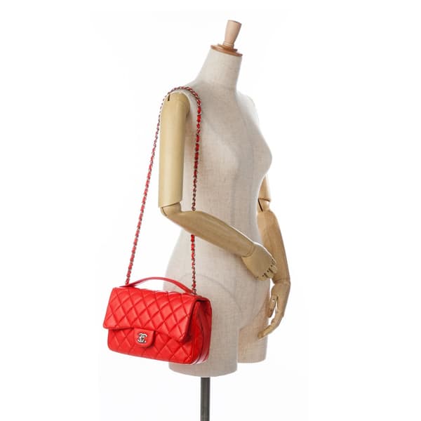 Pre-owned Chanel Medium Easy Carry Flap Satchel Red