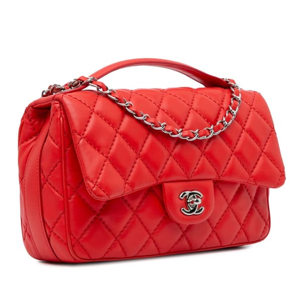 Pre-owned Chanel Medium Easy Carry Flap Satchel Red