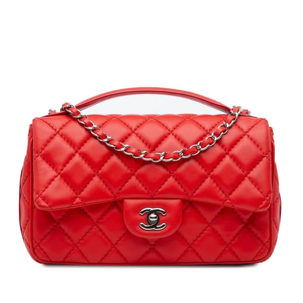 Pre-owned Chanel Medium Easy Carry Flap Satchel Red