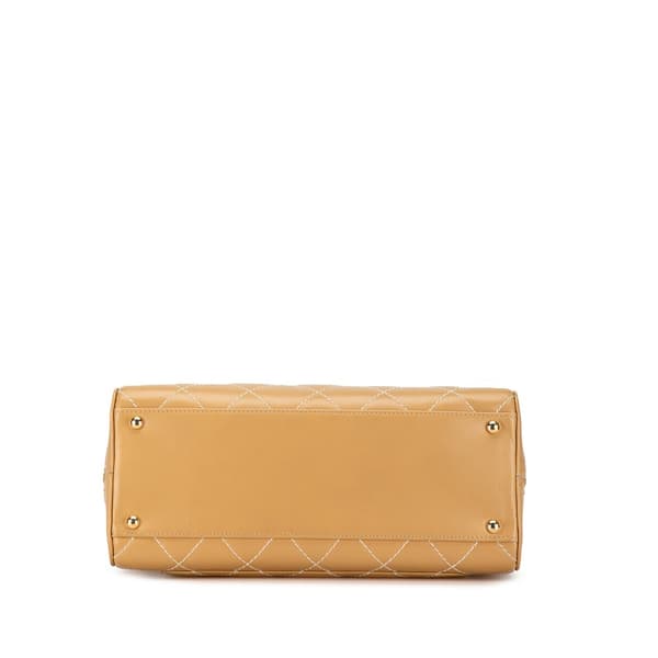 Pre-owned Chanel CC Wild Stitch Handbag Brown