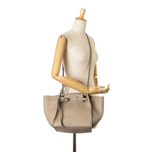 Pre-owned Celine Small Big Leather Satchel Brown