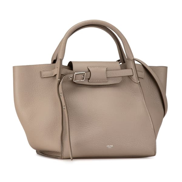 Pre-owned Celine Small Big Leather Satchel Brown
