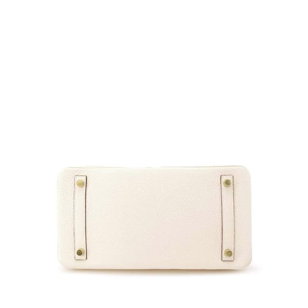 Pre-owned Hermès Clemence Birkin Retourne 30 White