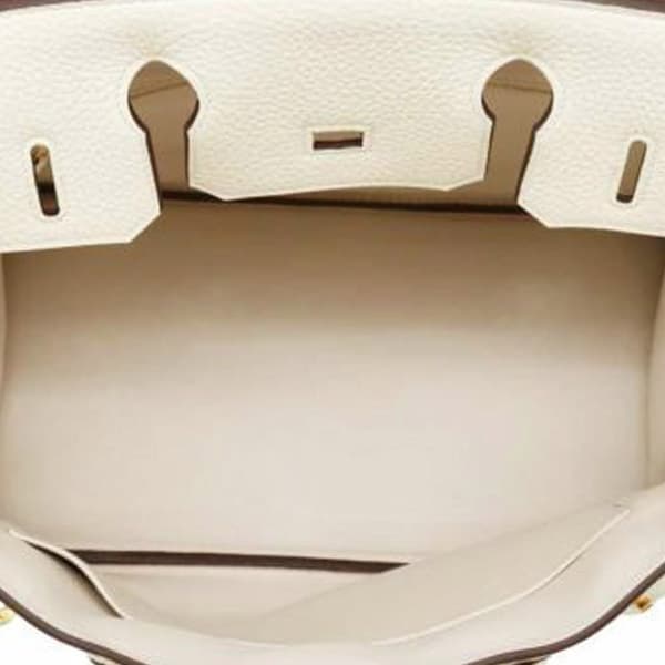 Pre-owned Hermès Clemence Birkin Retourne 30 White