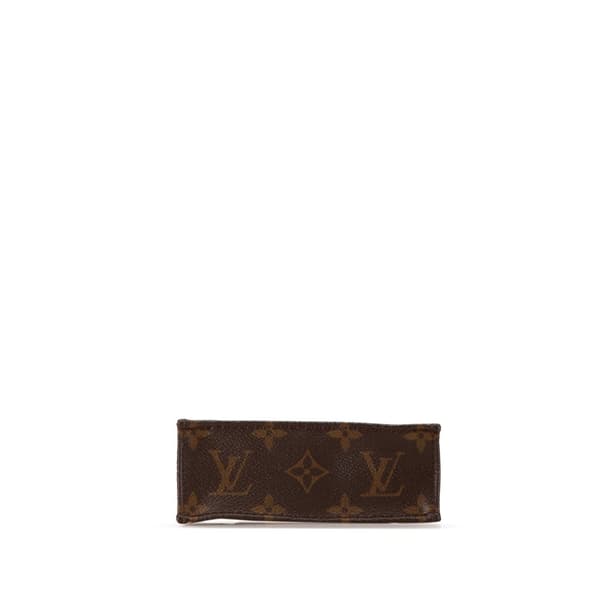 Pre-owned Louis Vuitton Monogram Petit Sac Plat Brown