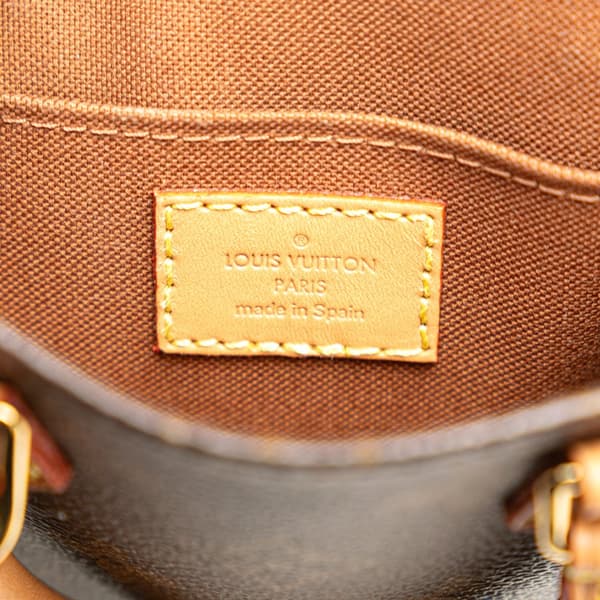 Pre-owned Louis Vuitton Monogram Petit Sac Plat Brown