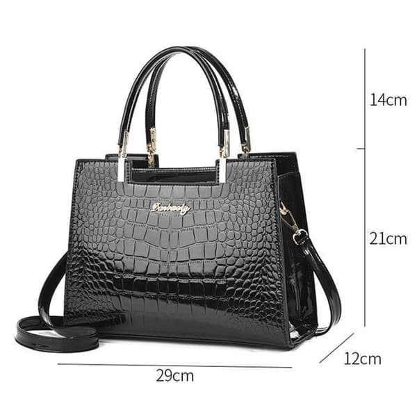 Kvinnor Handväskor PU Läder Messenger Bag Dam Elegant Shoulder Kvinnor Tygväska för Work Shopping Party-Svart