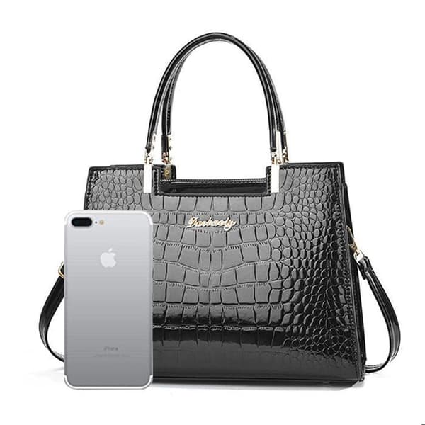 Kvinnor Handväskor PU Läder Messenger Bag Dam Elegant Shoulder Kvinnor Tygväska för Work Shopping Party-Svart