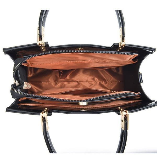 Kvinnor Handväskor PU Läder Messenger Bag Dam Elegant Shoulder Kvinnor Tygväska för Work Shopping Party-Svart