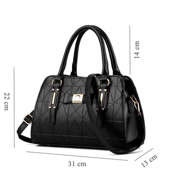 Elegant handväska för kvinnor Axelväskor Crossbody Ryggsäckar Resväska Tote Shopper Väskor Vattentät PU-läder Svart