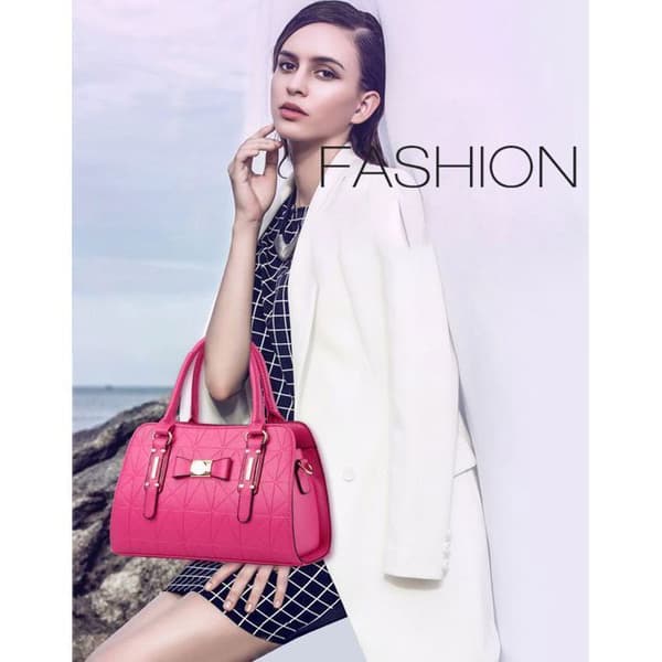 Elegant handväska för kvinnor Axelväskor Crossbody Ryggsäckar Resväska Tote Shopper Väskor Vattentät PU-läder Svart