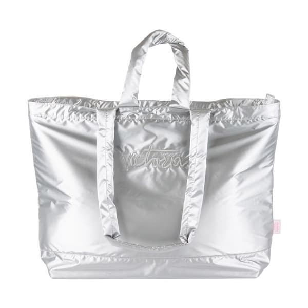 Väska - Victoria - Shopper - Silver - Glänsande - Dragkedja