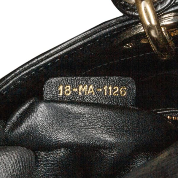 Pre-owned Dior Mini Beaded Calfskin Lady Dior Black