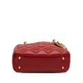 Miniatyrbild 4 av 10: Pre-owned Dior Mini Lambskin Cannage Studded Supple Lady Dior Red