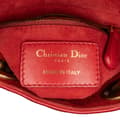 Miniatyrbild 6 av 10: Pre-owned Dior Mini Lambskin Cannage Studded Supple Lady Dior Red