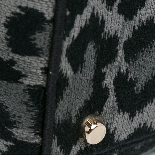Pre-owned Dior Mizza Medium Embroidered Canvas Leopard Lady D Lite Gray