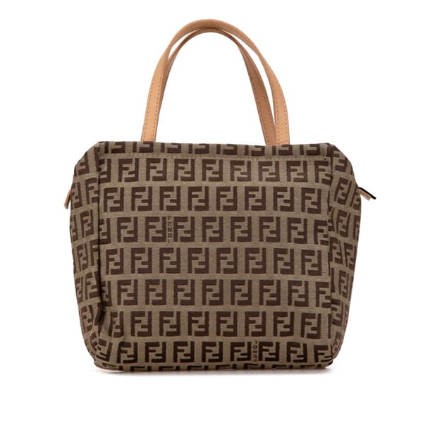 Pre-owned Fendi Zucchino Canvas Handbag Brown