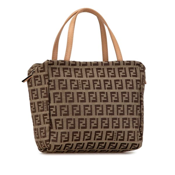 Pre-owned Fendi Zucchino Canvas Handbag Brown