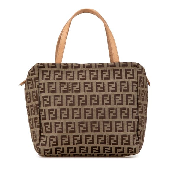 Pre-owned Fendi Zucchino Canvas Handbag Brown