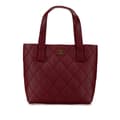Miniatyrbillede 1 af 7: Pre-owned Chanel CC Lambskin Wild Stitch Handbag Red