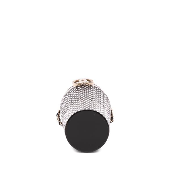 Pre-owned Chanel Crystal Lipstick Case on Chain Black