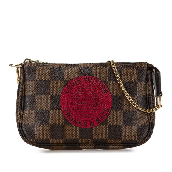 Pre-owned Louis Vuitton Damier Ebene Trunks and Bags Mini Pochette Accessoires Brown