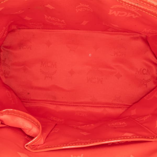 Pre-owned MCM Visetos Patent Handbag Red
