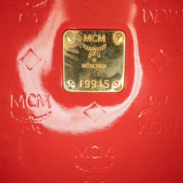 Pre-owned MCM Visetos Patent Handbag Red