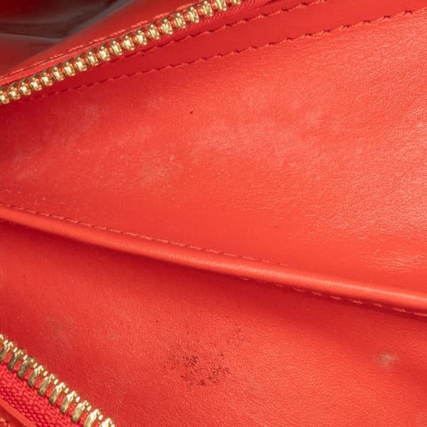 Pre-owned MCM Visetos Patent Handbag Red