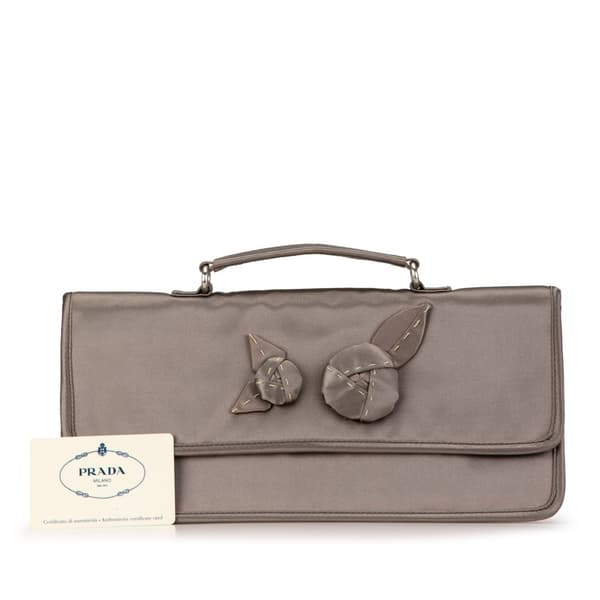 Pre-owned Prada Raso Handbag Gray