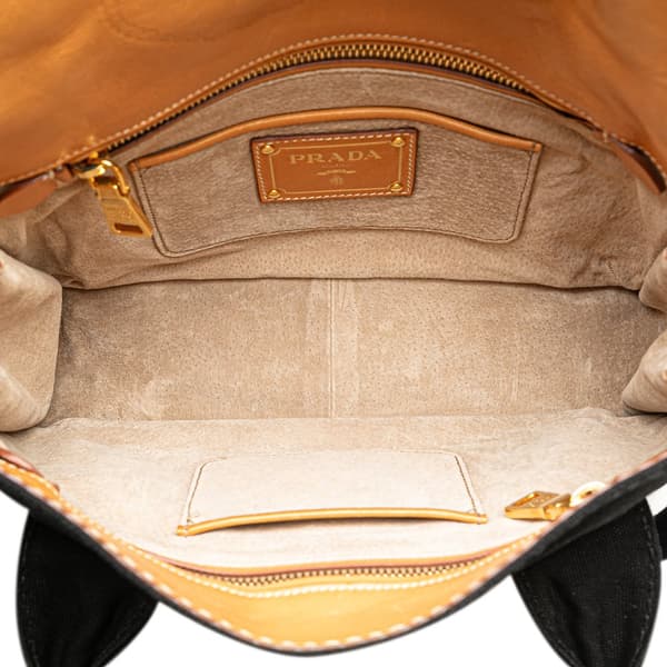 Pre-owned Prada Canapa Satchel Black