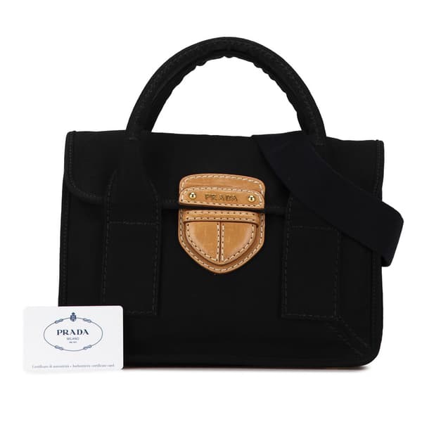 Pre-owned Prada Canapa Satchel Black