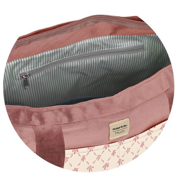 Mödraväska - Safta - Marsala - Beige - 46x26x15cm - Justerbar axelrem