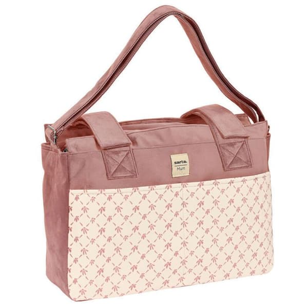 Mödraväska - Safta - Marsala - Beige - 46x26x15cm - Justerbar axelrem