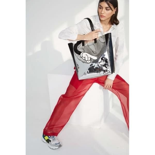 DISNEY - SILVER FAUX LÄDERVÄSKA - MICKEY MOUSE 'DANIELLE NICOLE' RS473
