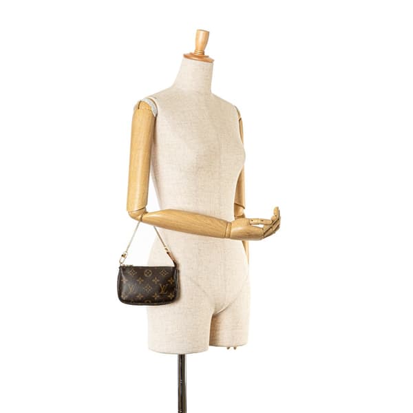 Pre-owned Louis Vuitton Monogram Mini Pochette Accessoires Brown