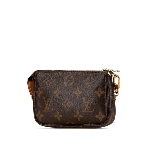 Pre-owned Louis Vuitton Monogram Mini Pochette Accessoires Brown
